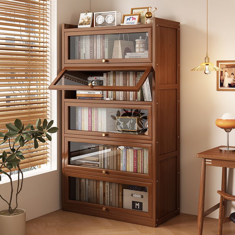Storage & Organization - ตู้หนังสือไม้ไผ่อเนกประสงค์ ความจุขนาดใหญ่ ตู้เก็บของ ชั้นวางโชว์ เฟอร์นิเจอร์สำหรับบ้าน ห้องนั่งเล่น