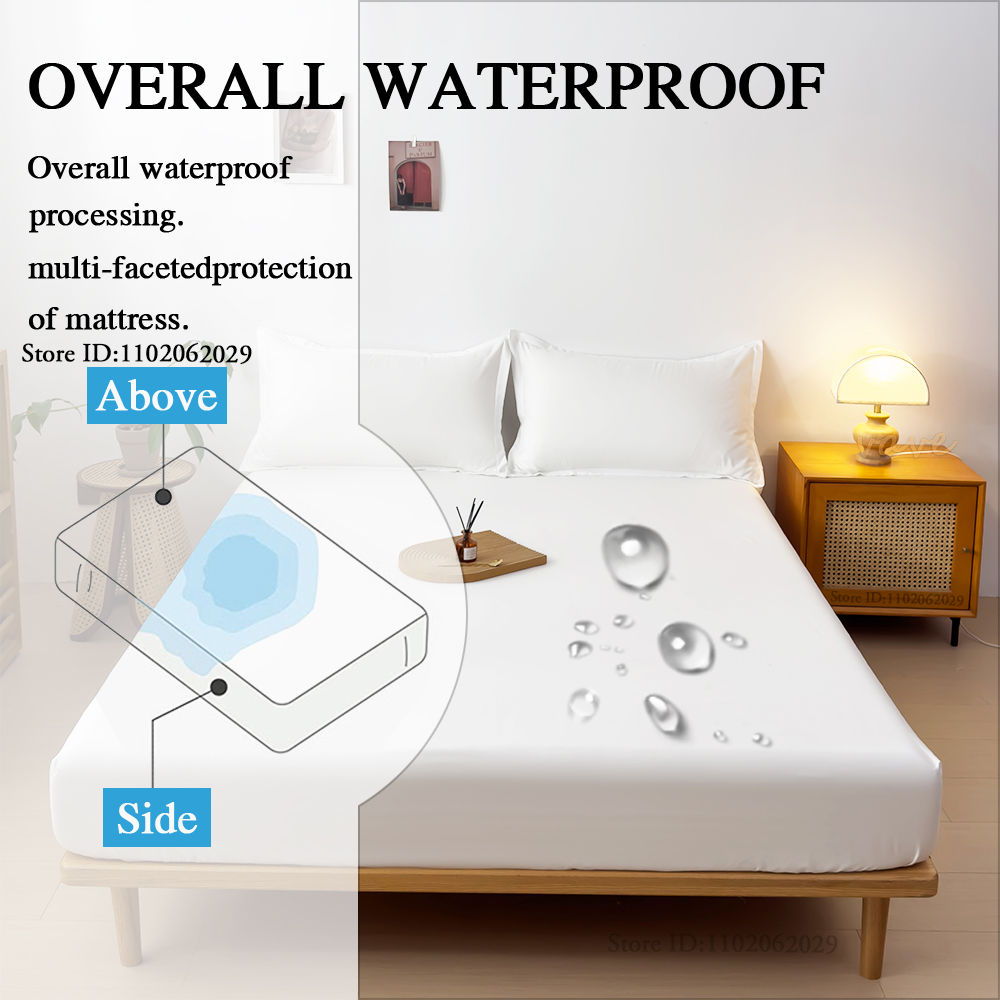 กันน้ําที่นอนเตียงแผ่นติดตั้งโ - Waterproof Mattress Protector Breathable บทวิจารณ์และราคา