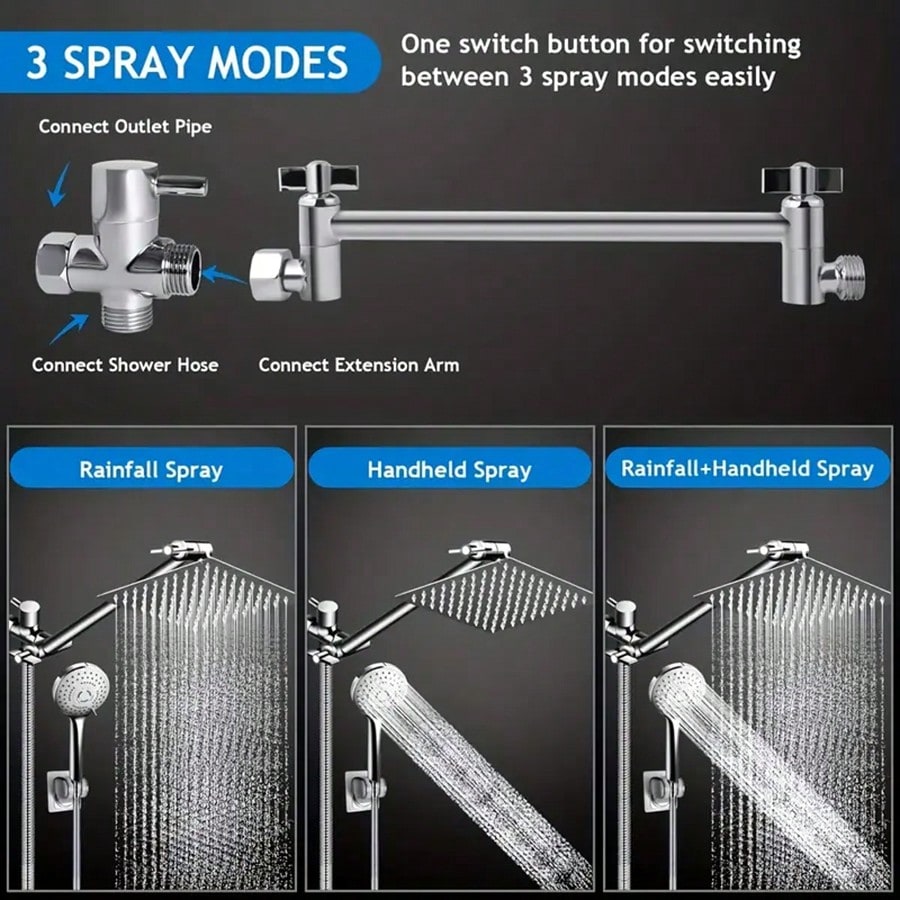 ชุดฝักบัวแบบผสม ทั้งแบบติดผนัง - High Pressure Shower Head Handheld บทวิจารณ์และราคา