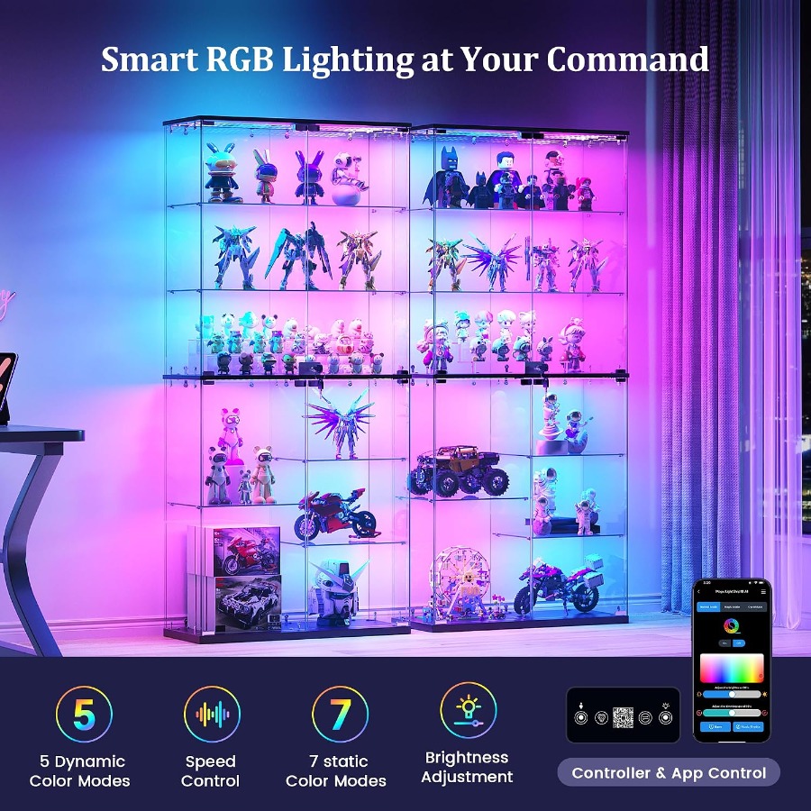 ตู้โชว์กระจกบานเต็มสำหรับของสะ - Lighting บทวิจารณ์และราคา