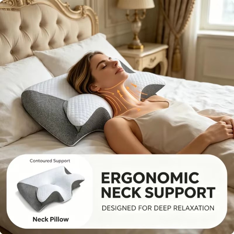 หมอนรองคอเมมโมรี่โฟมเพื่อสุขภา - Memory Foam Orthopedic Pillow Neck Pain บทวิจารณ์และราคา