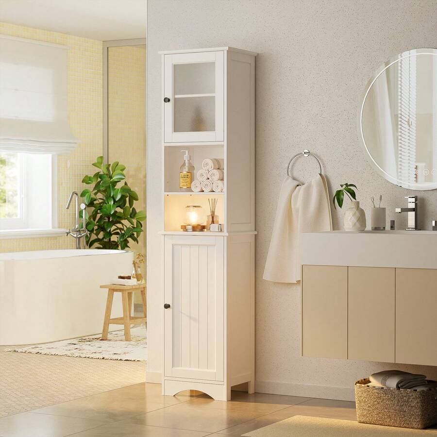 ตู้เก็บของในห้องน้ำแบบมีบานประ - Storage & Organization บทวิจารณ์และราคา