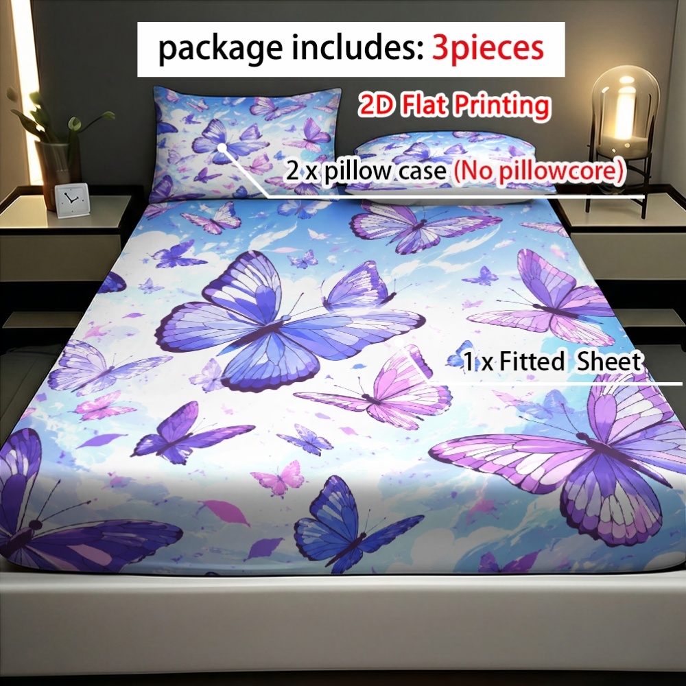 ชุดผ้าปูที่นอนและปลอกหมอนลายพิ - Fitted Bed Sheets Deep Pocket บทวิจารณ์และราคา
