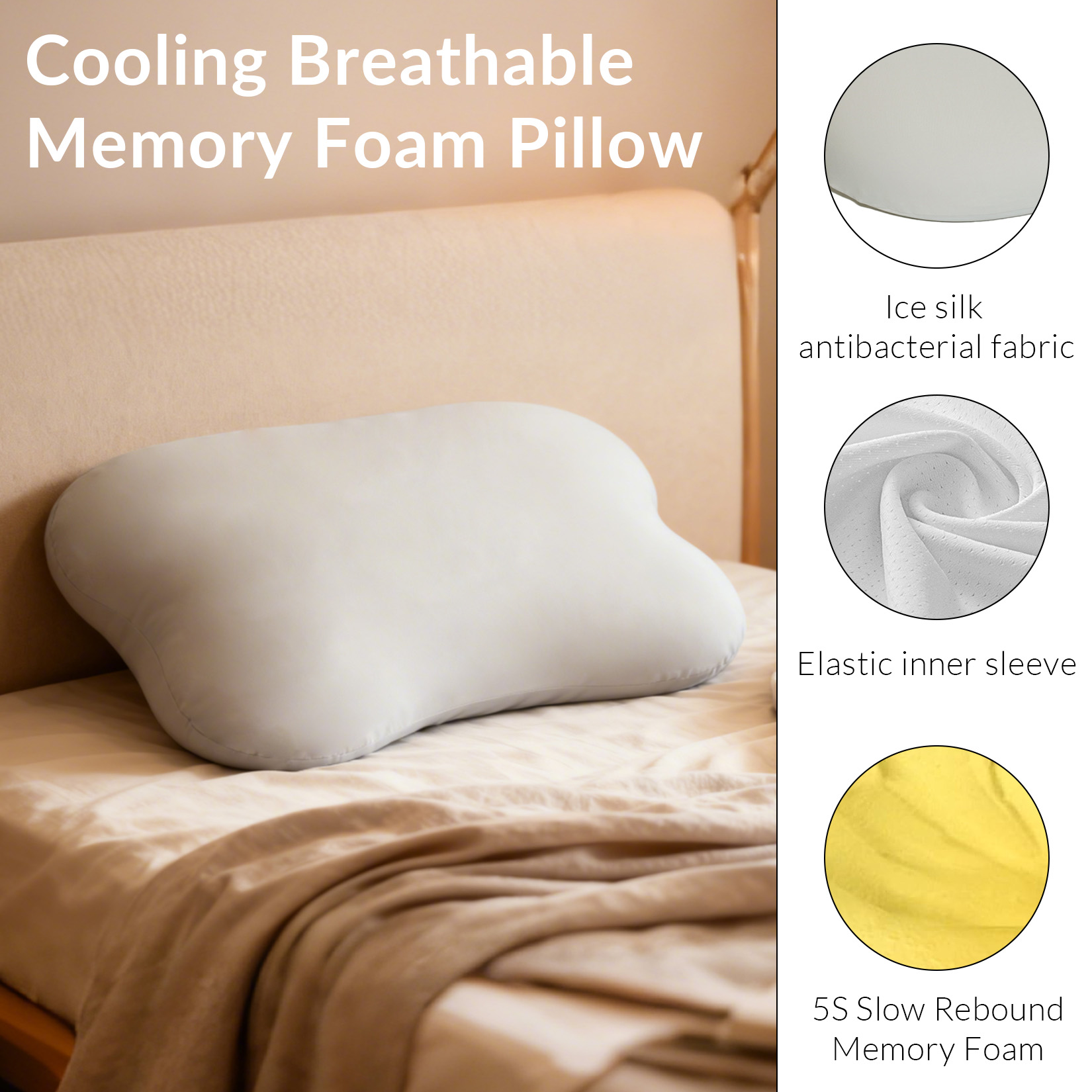 หมอนรองคอเพื่อบรรเทาอาการปวดคอ - Memory Foam Orthopedic Pillow Neck Pain บทวิจารณ์และราคา